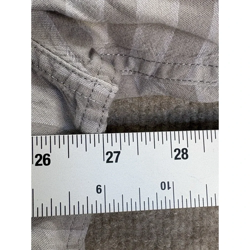 Carhartt Men's 2XL Shirt Gray Strips Button Down Workwear Loose Fit Short Sleeve